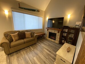 The main living area with smart HD TV, Cable and Blue-Ray player.