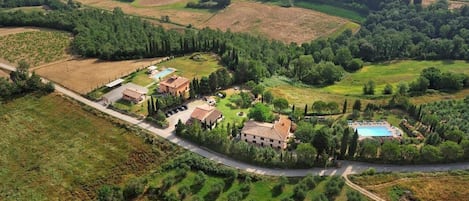 Aerial view of the entire farm