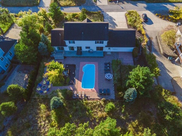 View from above of our backyard