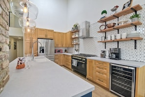 This 9 foot island and wrap around kitchen is one of the largest you will find