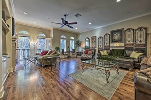 This large main living area is great to lounge around with family and friends.