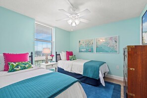 Second bedroom with twin XL beds.