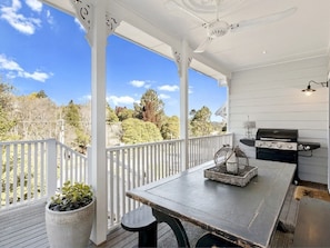 Back verandah with BBQ and outdoor table