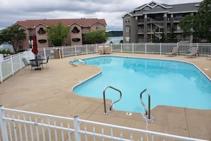 Neighborhood Pool with Table Rock Lake beyond.