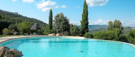 Piscine, Propriété, Paysage Naturel, Ciel, Immobilier, Bleu Azur, Vacances, Été, Maison, Biens