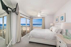 After a long day beach day take a nap in your Queen sized bed with Ocean Breezes