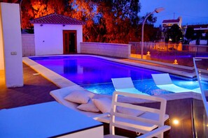 Pool view with Sauna