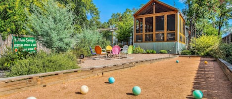 Regulation bocce ball court in the private backyard