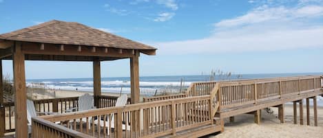 Gazebo with Adirondack chairs