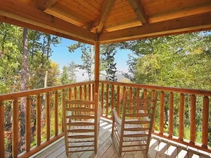 Nice deck with view and charcoal grill