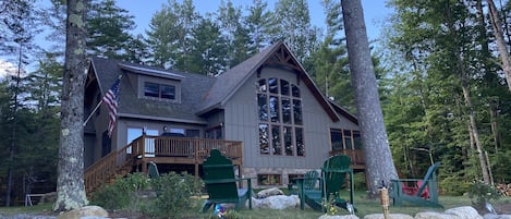 Lakeside view of house