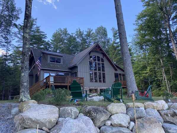 Lakeside view of house