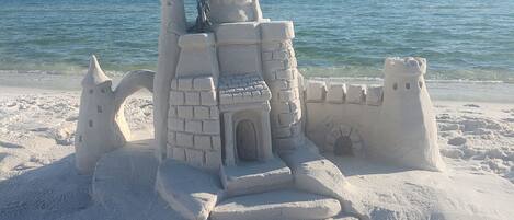 Sandcastles on the beach