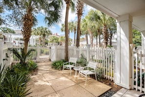 Patio Courtyard leads to Tropical Swimming Pool