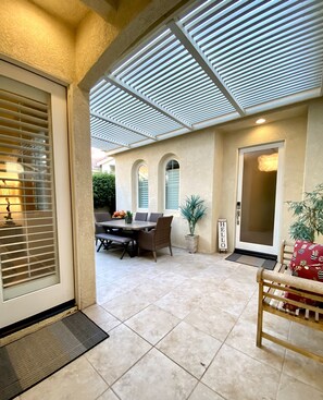 Private front patio area, nestled between the Casita and Main house.