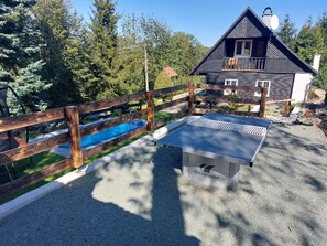 Home, Cottage, Fence, Porch, Yard, Shade, Backyard, Home Fencing, Siding