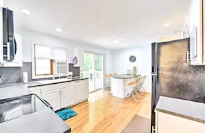 Kitchen with all you need for making a home cooked meal