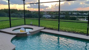 Stunning sunset views from your private pool—ideal for serene evenings!