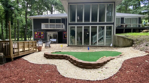Rear of Putting green and deck