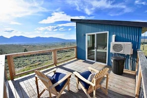 Upper level deck overlooking the Bitterroot Mountain Range.