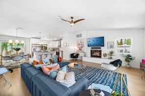 A spacious, open layout allows seamless flow for socializing.