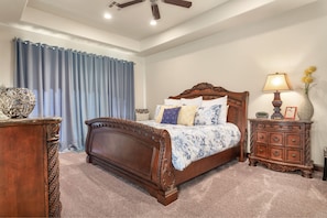 Master suite featuring king size top of the line mattress