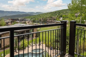 Incredible views, welcoming pool and hot tubs and spacious mountainside units are found at the Shadowbrook condos.