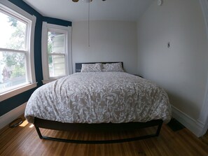 Large bedroom with queen bed.