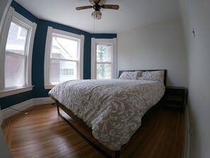 Large bedroom with queen bed.