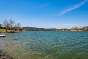 Amazing view down the Llano River of Packsaddle Mountain