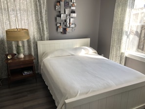 Queen bed with Douglas foam mattress.  