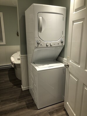 Apartment size washer and dryer.  