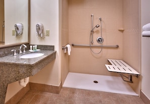 Get ready for your day in the bathroom.