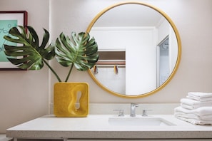 Bathroom with the essential toiletries provided!