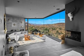 Sunken Living Room (Indoor fireplace)