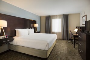 Drift to sleep in this plush bed.
