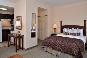 Drift to sleep in this plush bed.