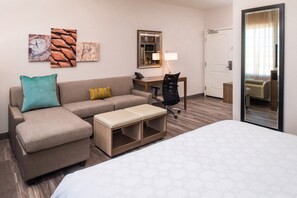 Relax and unwind on the comfy couch.