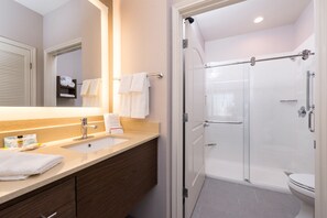 Get ready for your day in the bathroom.