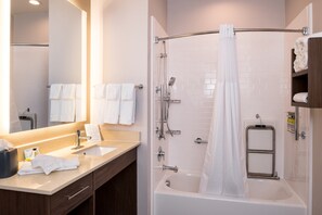 Get ready for your day in the bathroom.