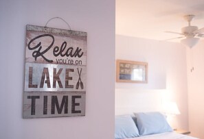 Queen Bedroom- It’s always lake time—relax, breathe, and soak up the Finger Lakes vibe.