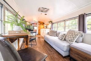 Get cozy in this well thought-out bus conversion.