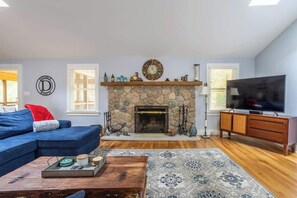 Wood Burning Fireplace in Living Room