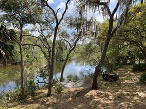 River frontage with hammock for relaxing
