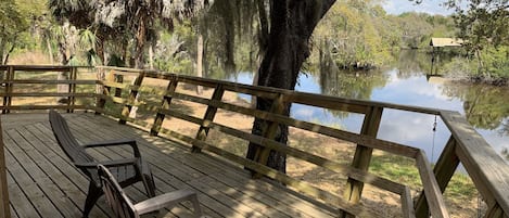 Front deck with manatee river view
