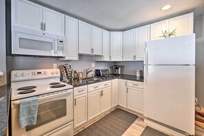 From spices to a toaster oven, this kitchen has got it all.