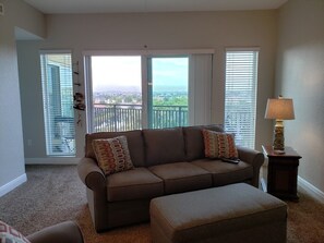 Relaxing Living Area With Big Screen Tv