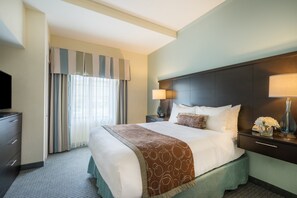 Drift to sleep in this plush bed.