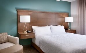 Drift to sleep in the comfortable bed.