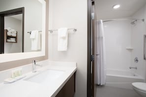 Get ready for your day in the bathroom.